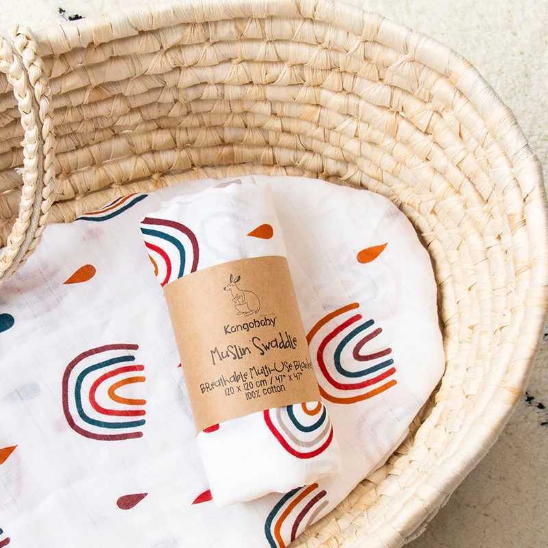 Kangobaby #My Soft Life# 100% pure cotton fashionable newborn plain weave baby bag baby blanket bath towelW240810