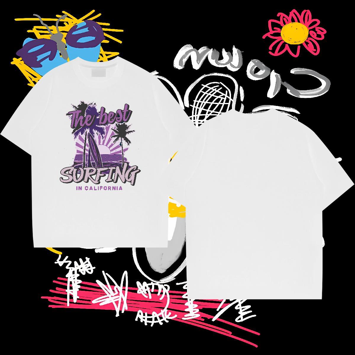 2024 DIY T-Shirts tree Clothings 230g Cotton Daily Wear Brand Skull Breathable Short Sleeve Men Tees