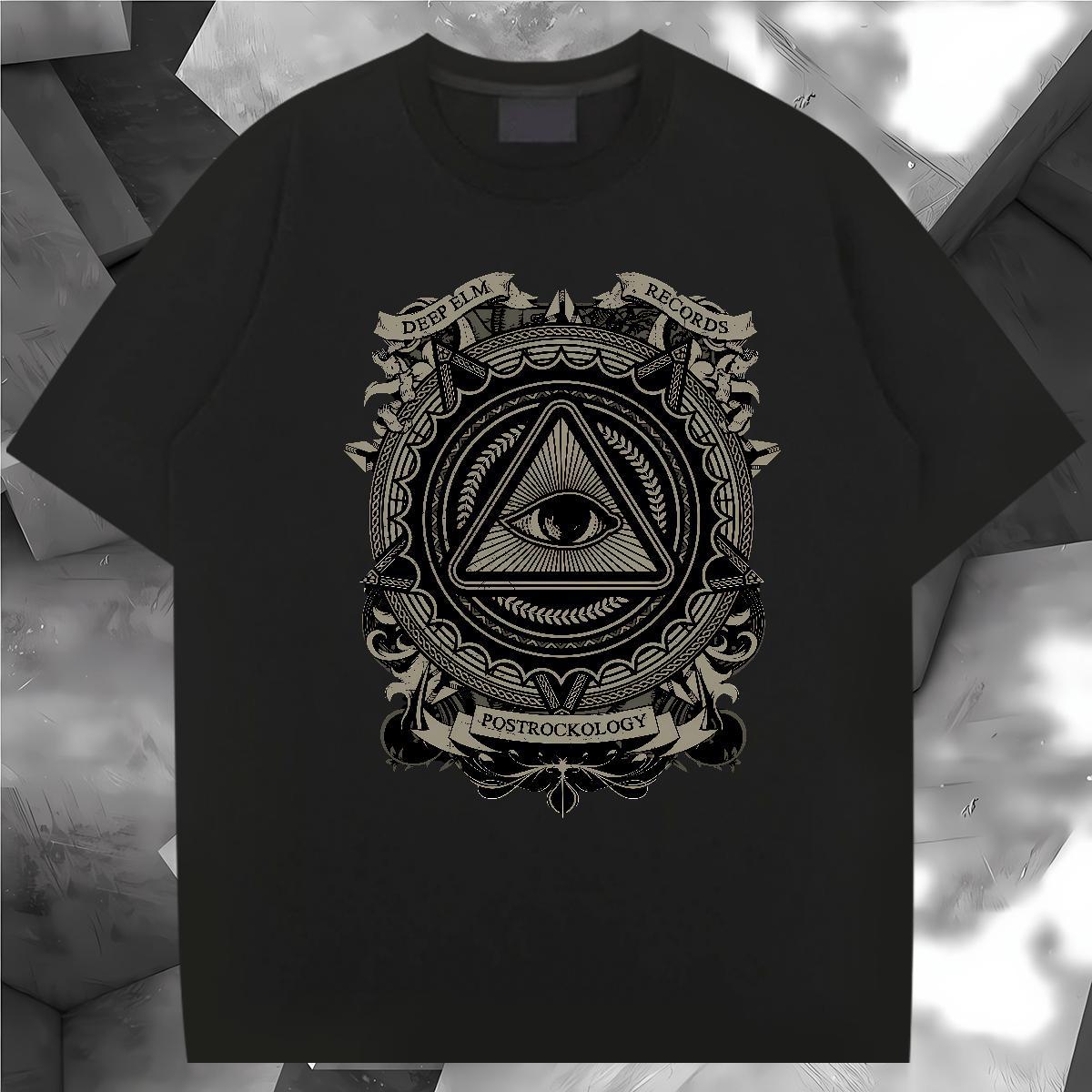 2024 Summer T-Shirts for Men eye of the devil Tees Shirts 100% Cotton 230g Street Wear Wholesale Custom Cartoon Breathable Soft Tshirt for Man Woman