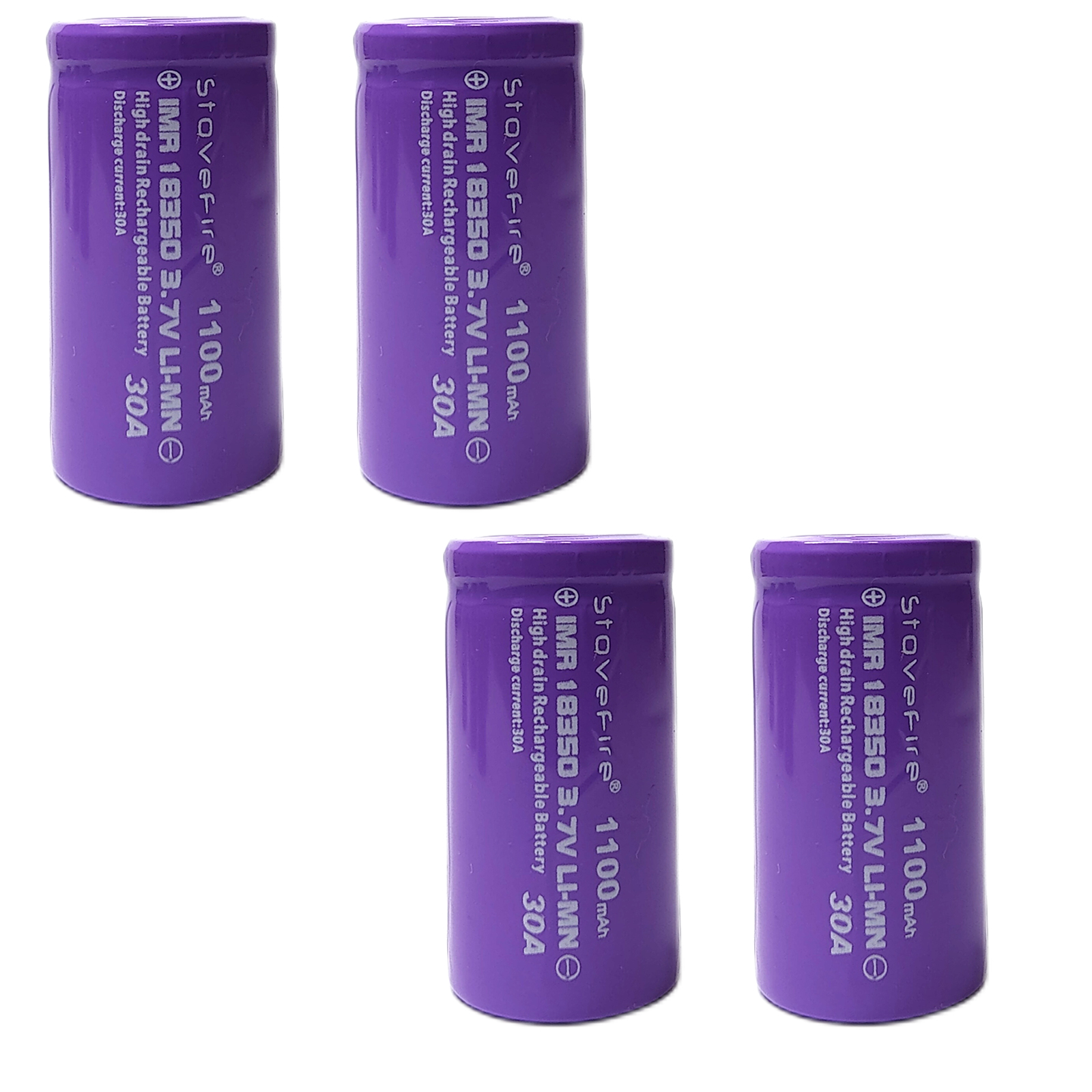 IMR 18350 1100mAh 30A 3.7V Rechargable Lithium Batteries Can be used for /Sight battery Laser pen cell/ Battery for hair scraper/ 100% High Quality st