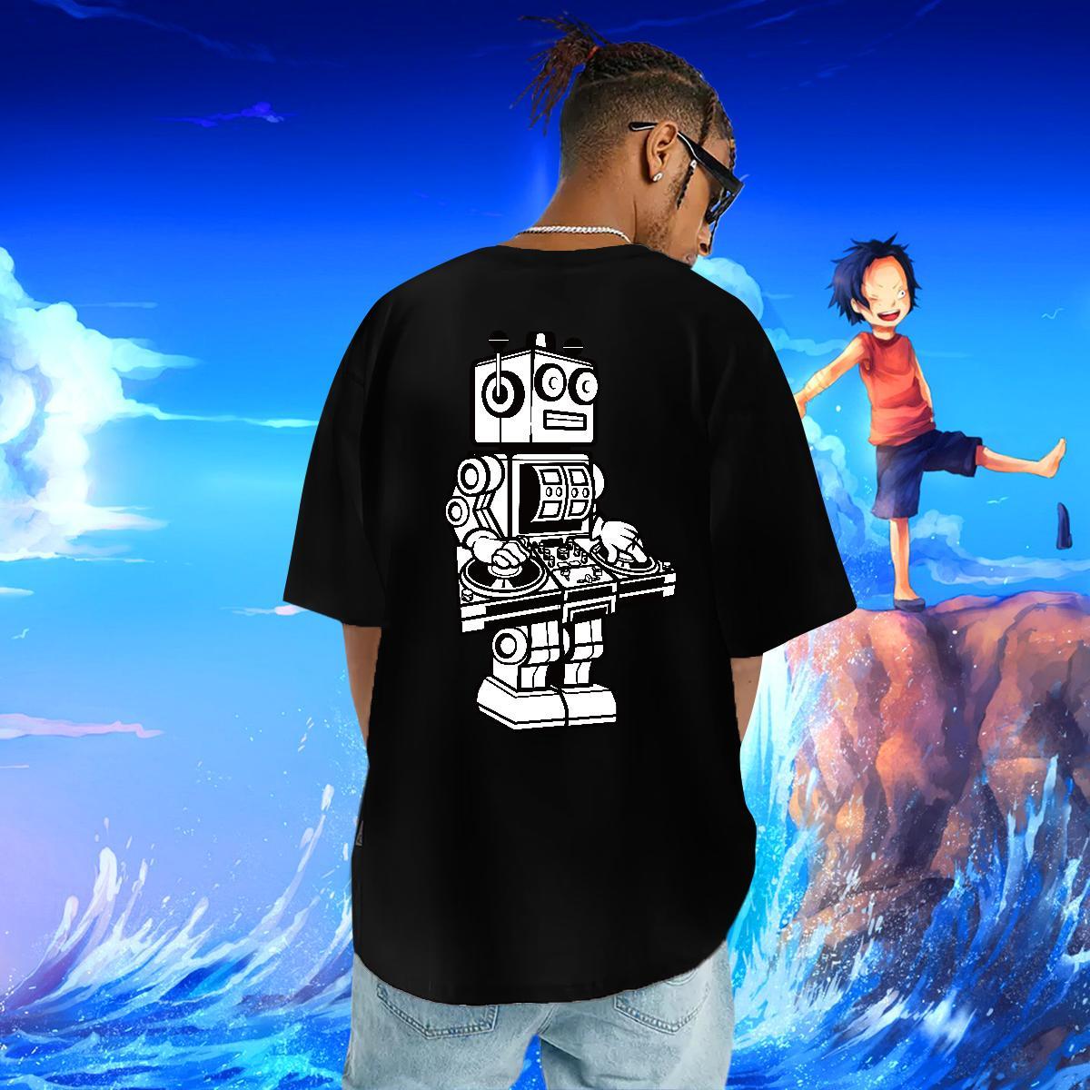 Stylist Mens T Shirts robot Tee Shirt 230g Cotton Hip Hop Street Soft Oversized 4XL Breathable Soft Tshirt for Man Woman