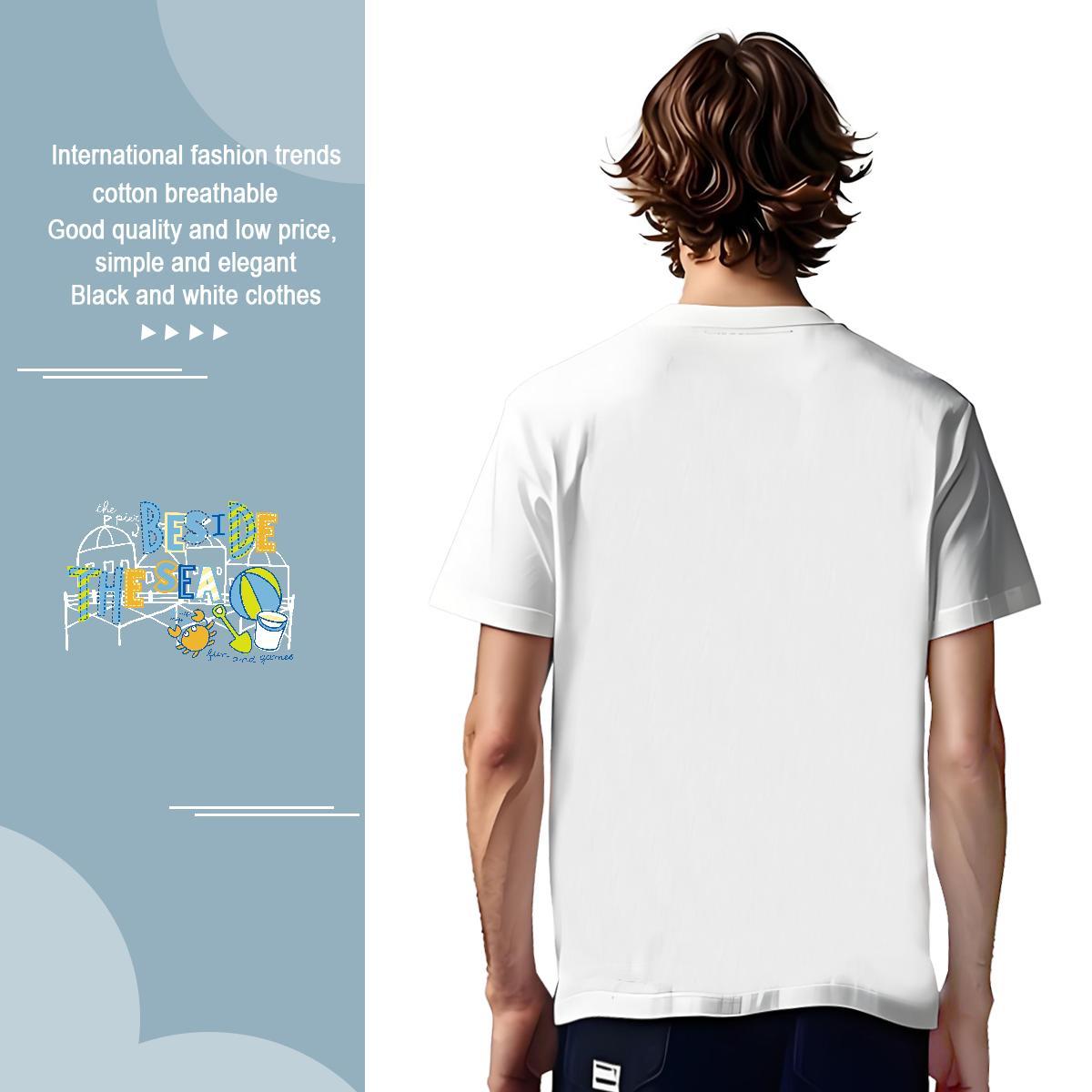Popular Couples T Shirts letter 230g Pure Cotton Spring Summer Breathable T-Shirts for Men DIY Logo Oversized Wholesale Tee Shirt