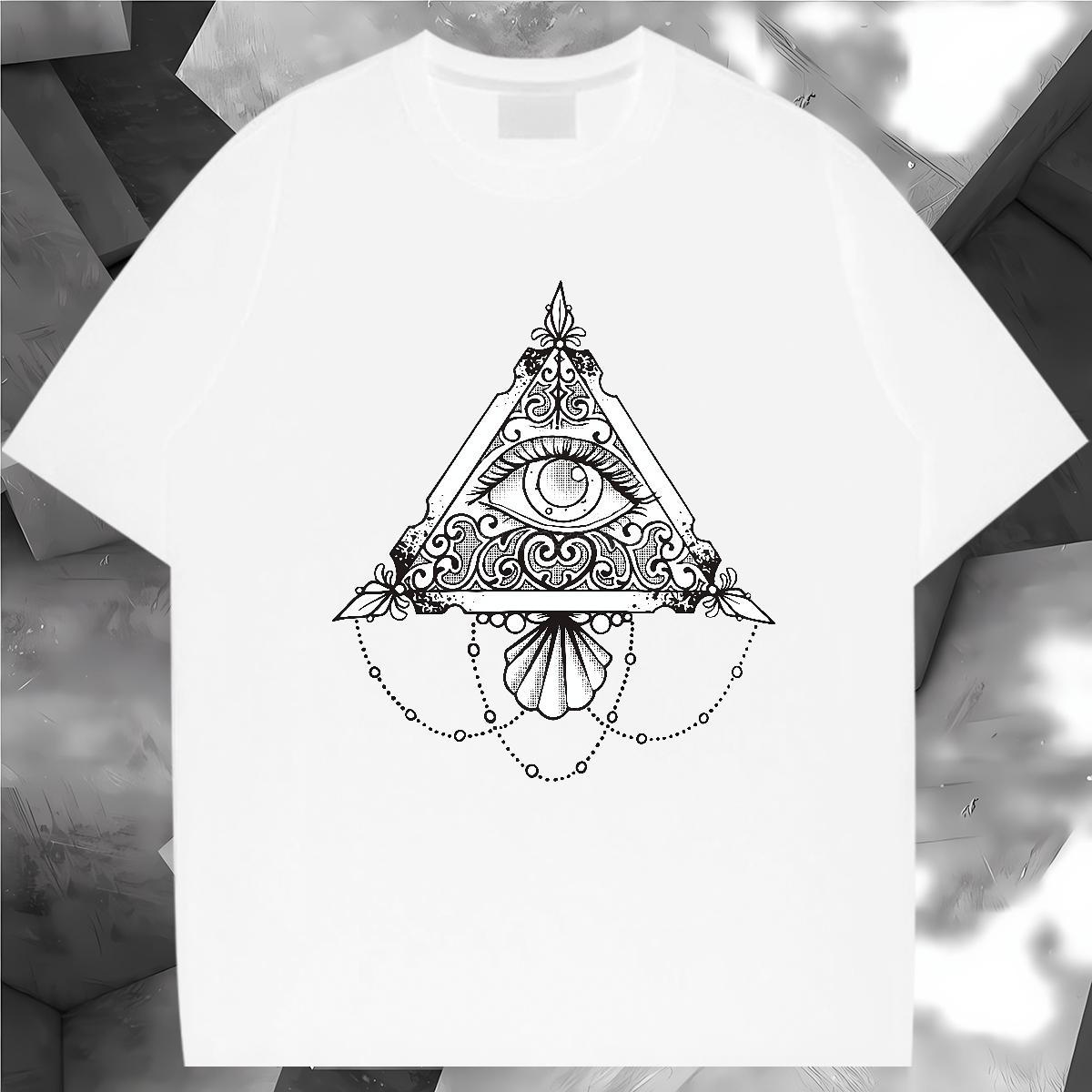 Stylist Mens T Shirts eye of the devil Wear 230g Cotton Casual Daily Wear Free Shipping DIY Logo Oversized Pure Cotton Men Tees