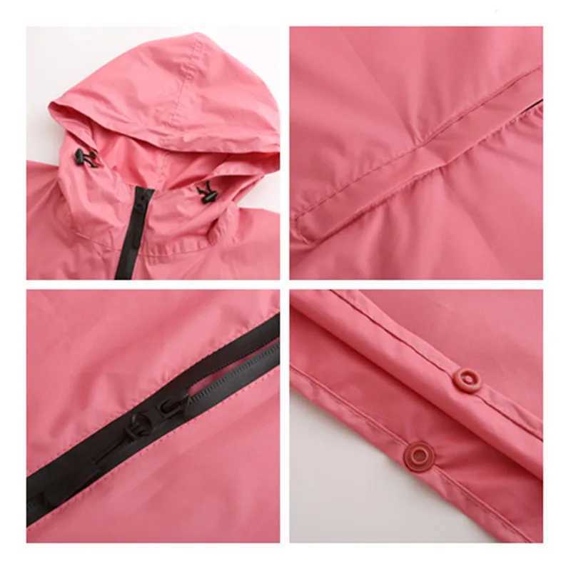 Family Matching Rain Coat Waterproof Rainwear Outdoors Hiking Girls Raincoat Poncho Trench Portable Hooded Mother Mon Children Y240810
