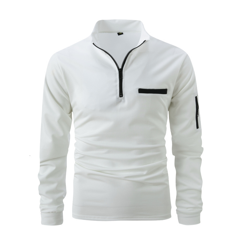 SpringFall POLO Shirt Arm Zipper Mens Sport Smooth Warm polo shirt 240807