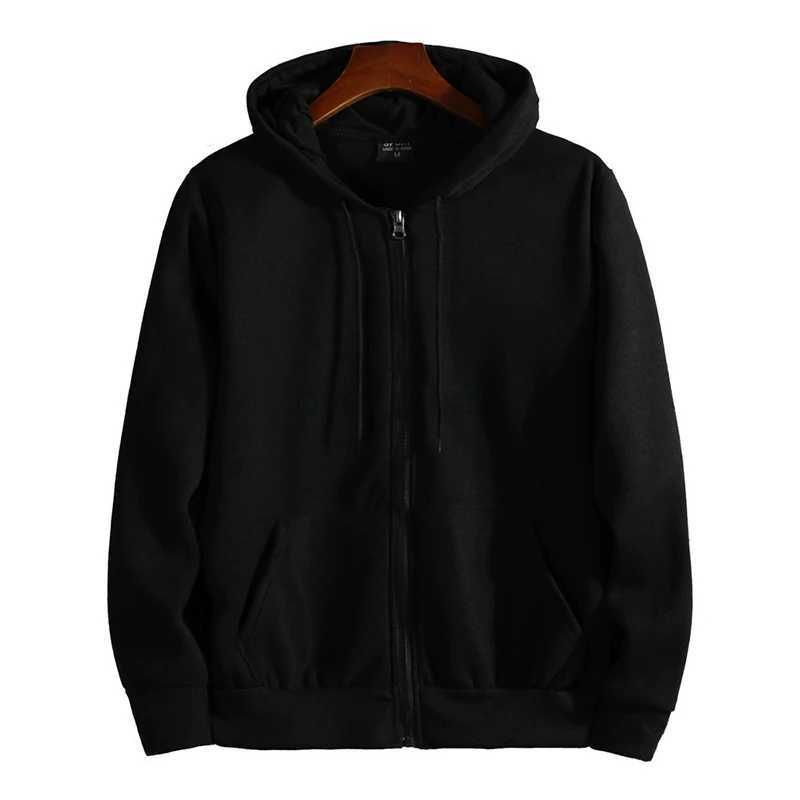 Zipper Hoodies Autumn Winter Mens New Long Sleeve Hooded Sweatshirt Fashion Casual Male Outfit Sportwear Loose Fit ClothesXJ240812