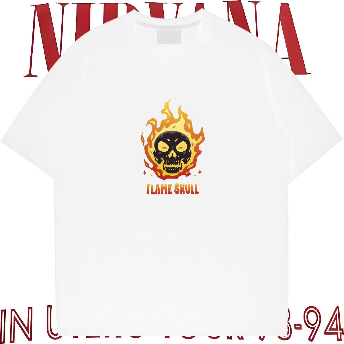 DIY T-Shirts for Men skull Clothings 100% Cotton 230g Summer Casual Soft DIY Printed O Neck Short Sleeves Couples T Shirts