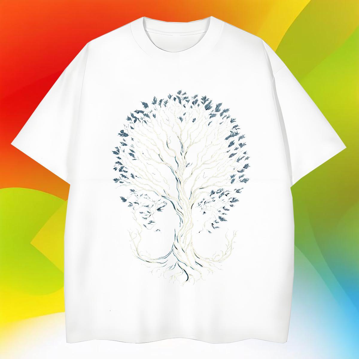 Designer tree Men T Shirts High Street Hip Hop Men Tshirts 230g Cotton 2024 Designer Breathable Crew Neck Asian Size Tops Tees