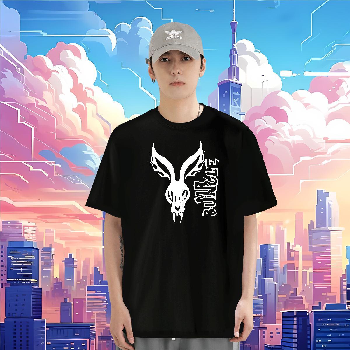 Casual New T Shirt For Man skull Clothings 230g 100% Cotton Street Casual Unisex Customized Print Pure Cotton Men Clothes T-Shirt