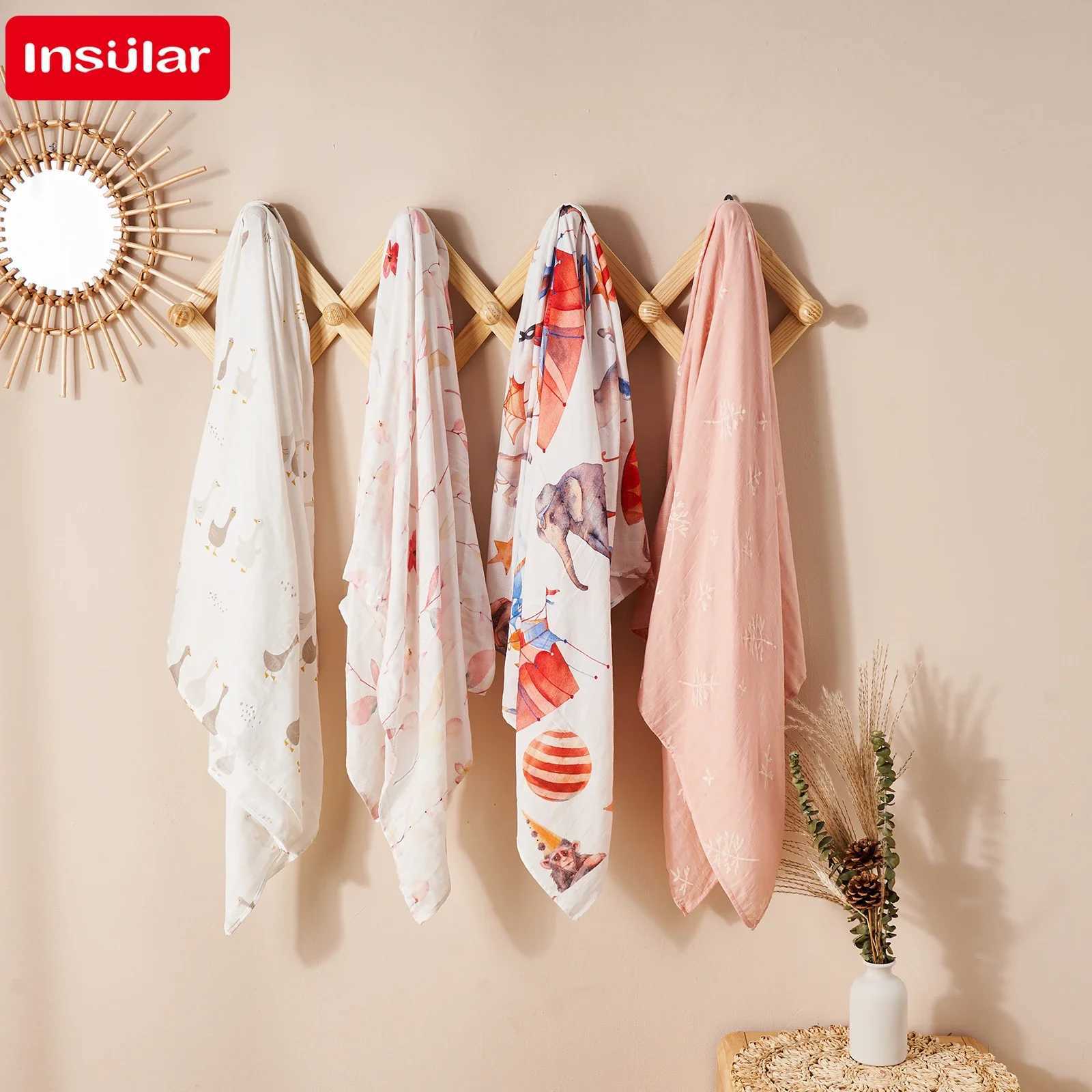 Bamboo plain baby blanket newborn printed soft cotton newborn receiving bagW240810