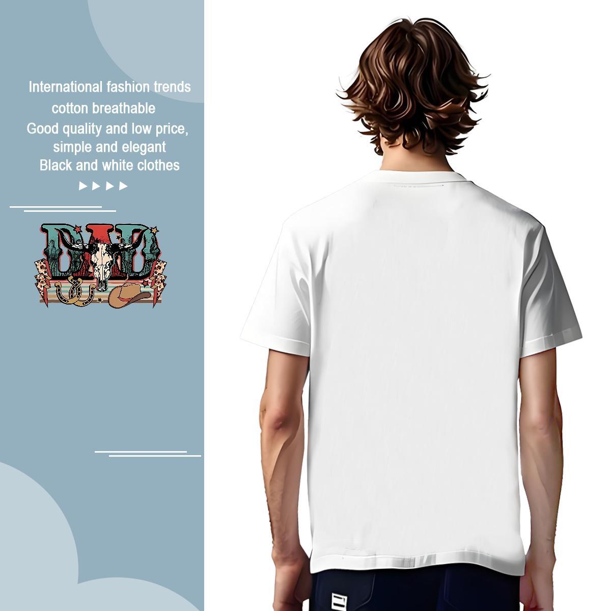Popular Tshirts letter 230g 100% Cotton Spring Summer Pure Cotton T-Shirts for Men DIY Printed New Tops Tees