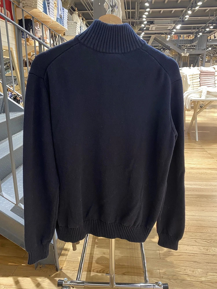 Dragon Embroidery Warm Sweater Women Retro Preppy Style Half High Collar Knit Long Sleeve Tops Autumn Streetwear Cotton Sweaters 240812