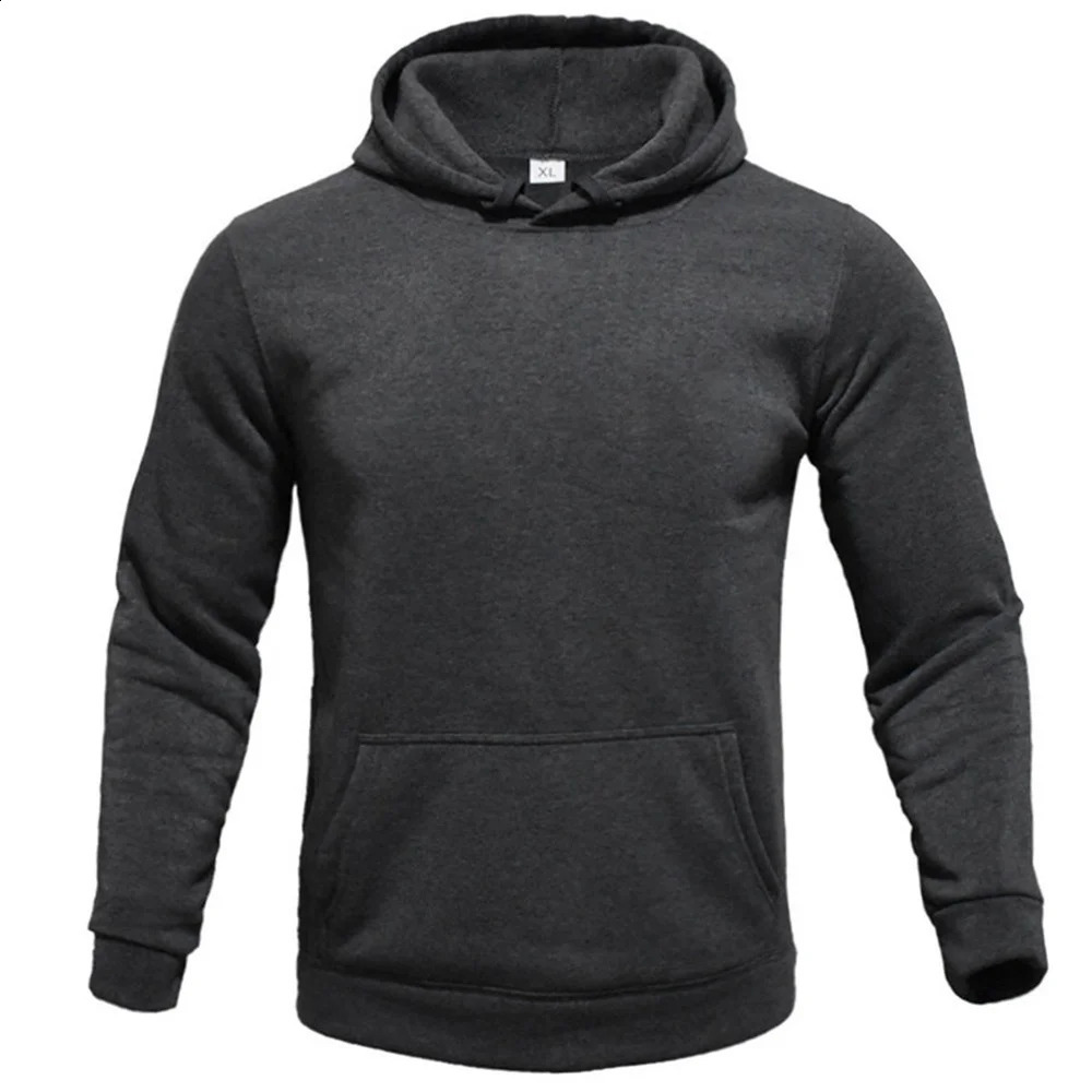 Pure -colored mens hoodie velvet warm mens sportswear fashion street casual mens loose breathable bouquets and hoodie 240812