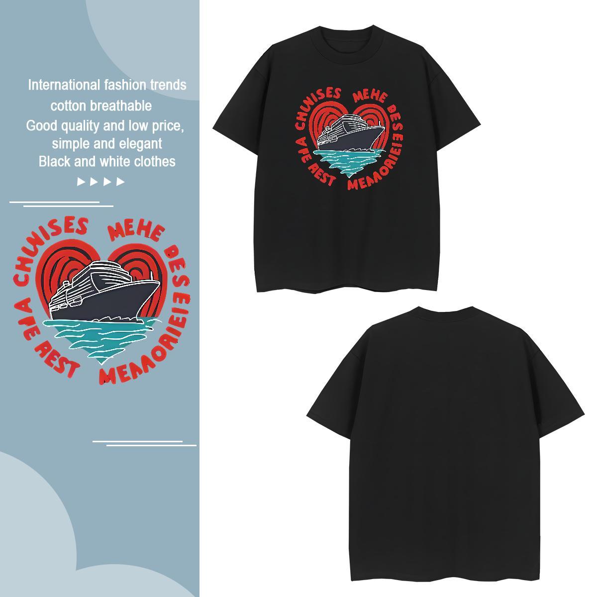 Custom 230g Pure Cotton T Shirts Men letter Beach Couples T Shirts Clothings Breathable Short Sleeve TOP Quality Oversized 4XL