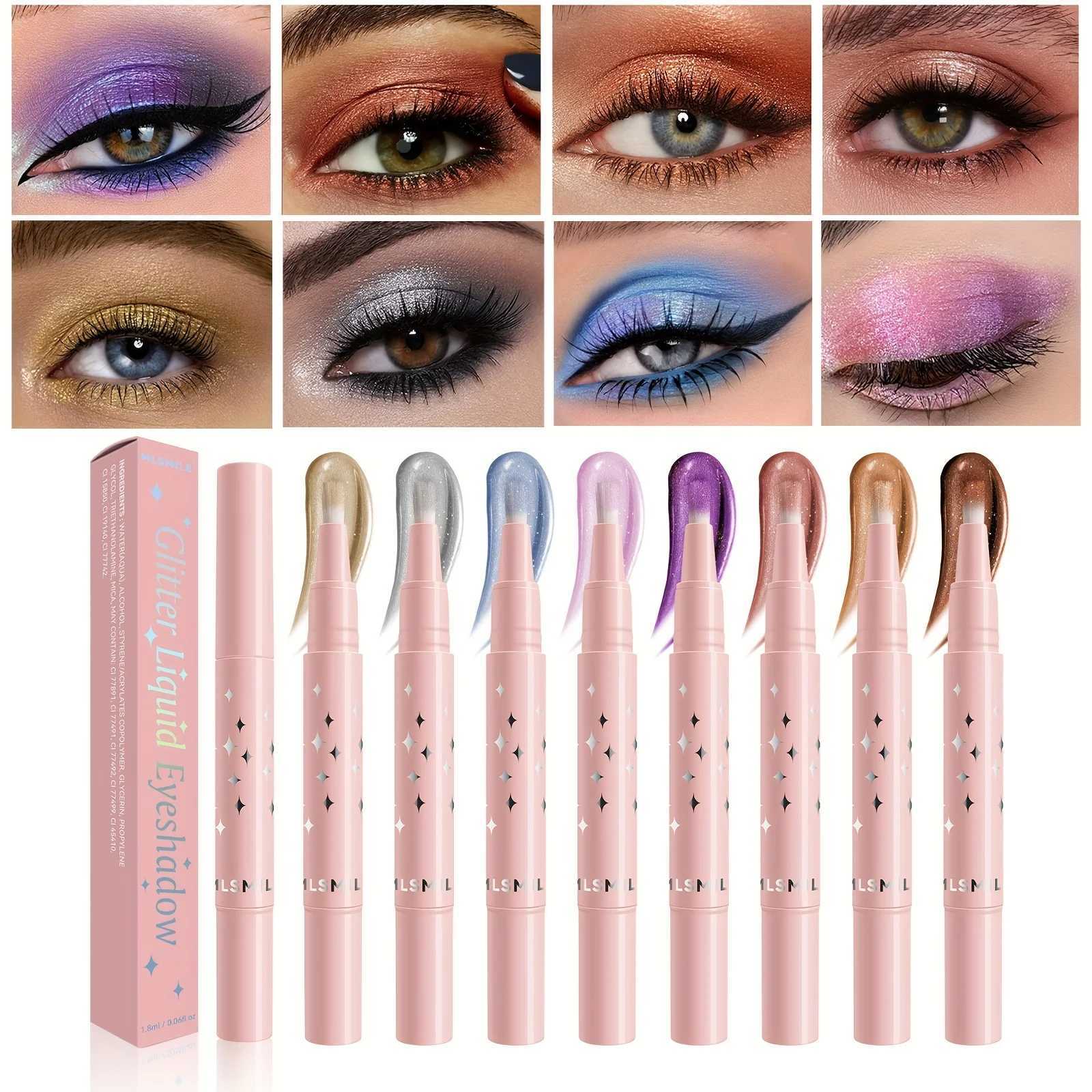 Liquid Glitter Eyeshadow Pen Long Lasting Sparkle Quick-Drying Eye Makeup Glitter Metallic Lightweight WaterproofCL240812