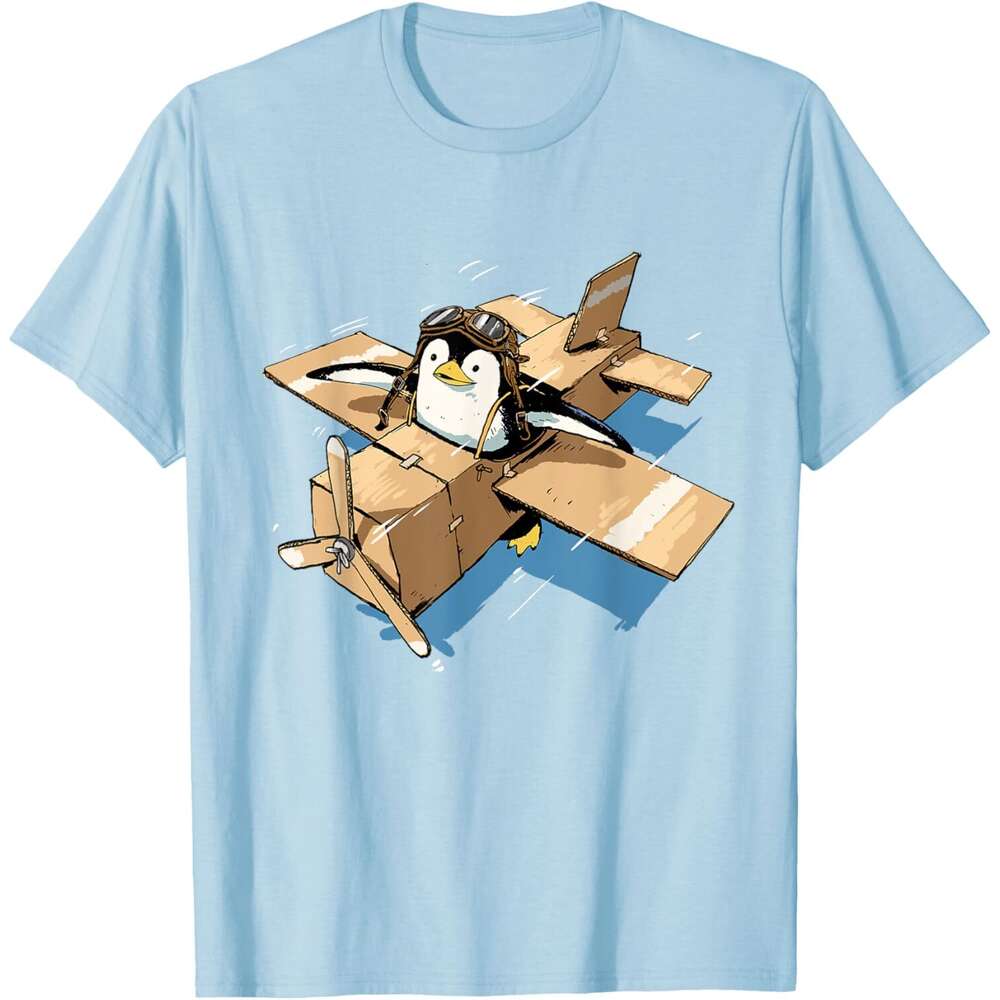 25ss Casual T shirt for Mens Flying Shirt Lover Penguin Airplane Pilot T-Shirt Shirts Tshirt Graphic Tee Tops Clothes Short sleeve Free shipping