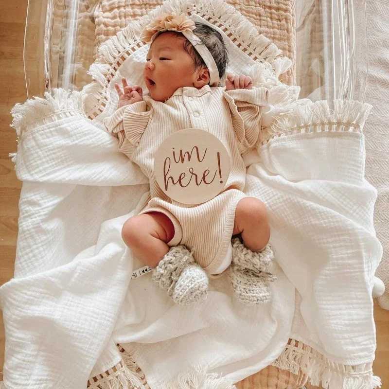 Newborn baby tassel receiving blanket plain cotton baby blanket baby edge baby blanket baby bed cover baby bed coverW240810