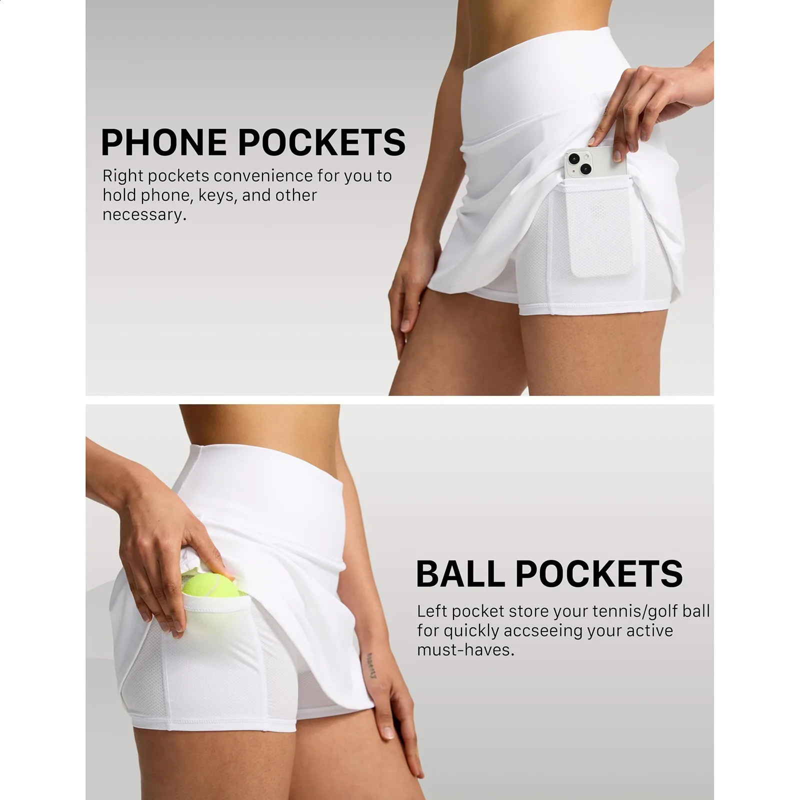 Womens Athletic Shorts With PocketS Double Layered Pleats Tennis Skirts For Women Summer Tops Short Sleeve Cotton 240810