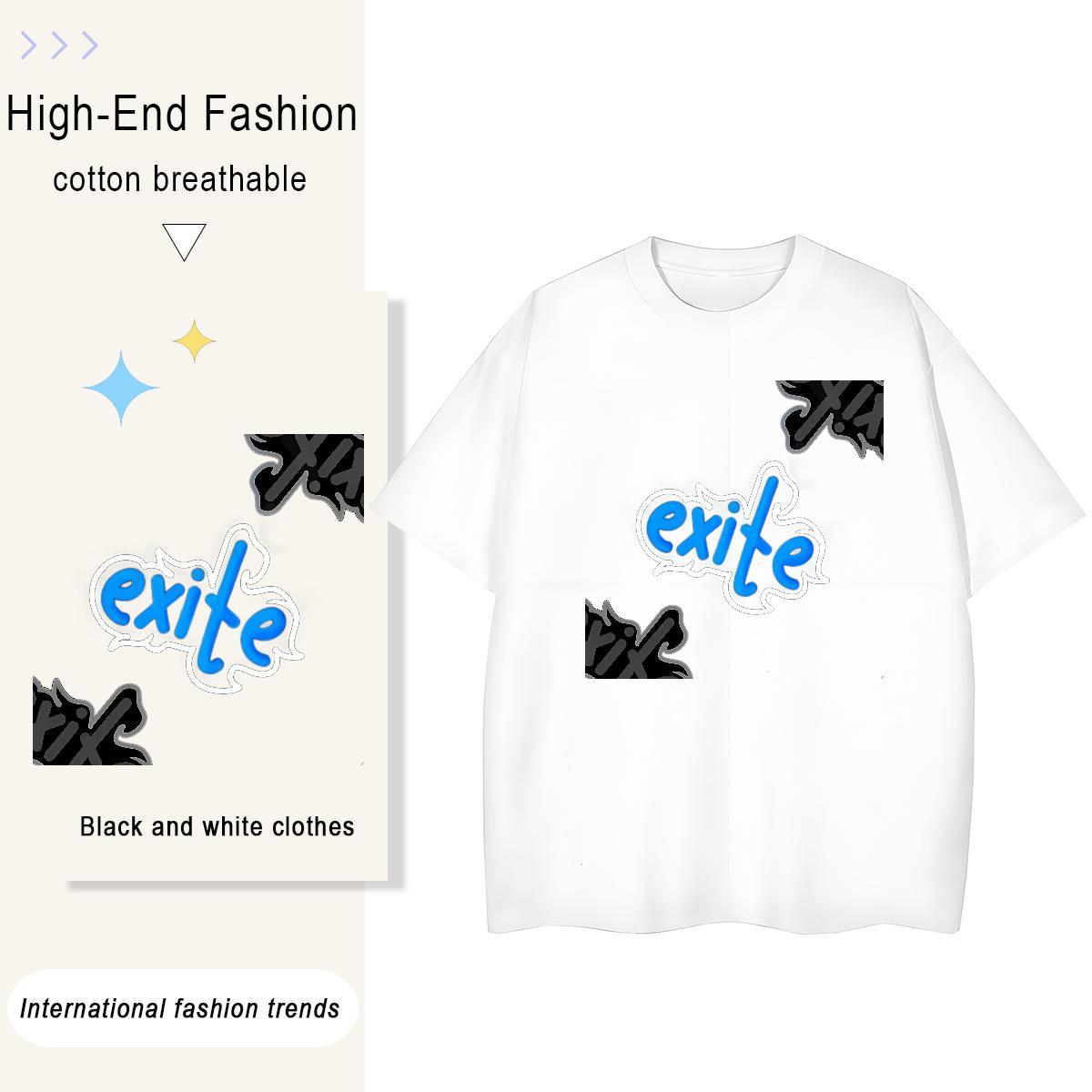 Classic Mens Tshirts Spring Summer 230g Pure Cotton Cartoon Printing L-4XL Breathable Crew Neck letter T-Shirts Casual New Tees Shirts