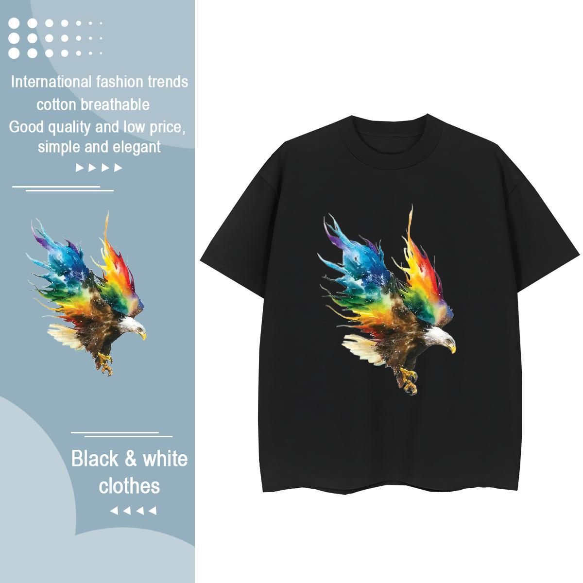 Cool Design Mens T Shirts eagle Short Sleeve O-Neck Sports Casual Custom Printed 230g 100% Cotton Men Tops Tees Factory Direct Tees Shirts