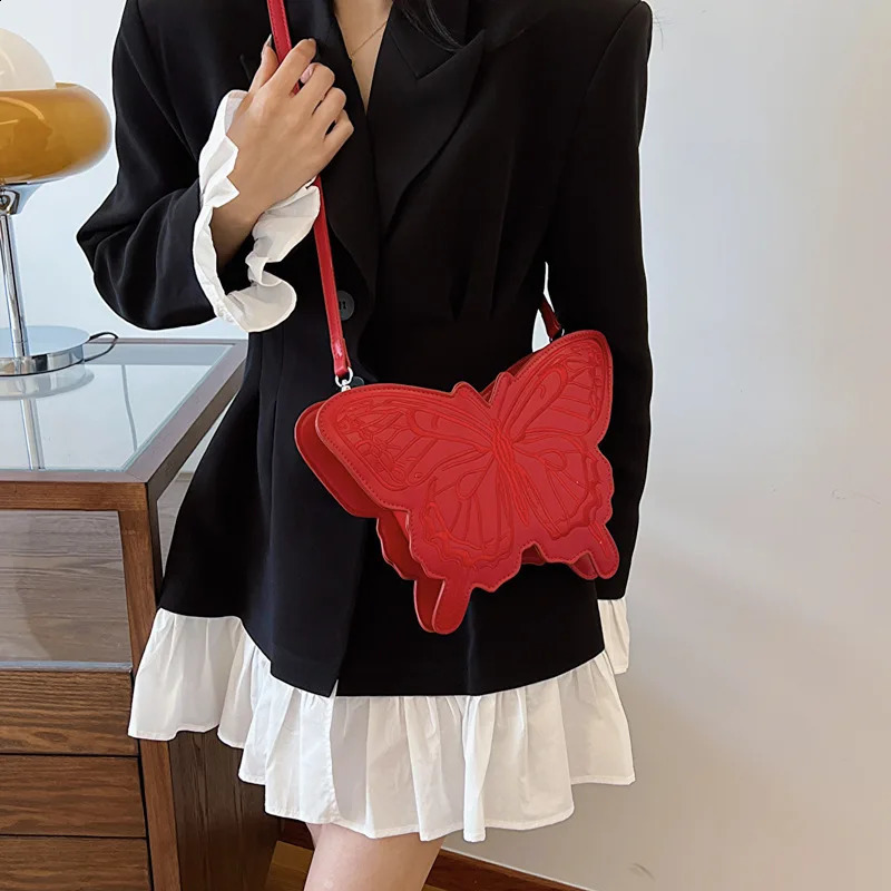 Women Butterfly Shape Shoulder Bag Fashion Embroidered Thread Single Shoulder Underarm Bag 240812