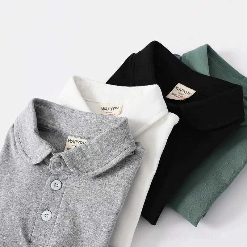 100% Cotton Solid Color Polo T Shirt for Toddler Boys Summer Clothes Children Polo Shirts Girls Green Black White Kids Tee ShirtXJ241225
