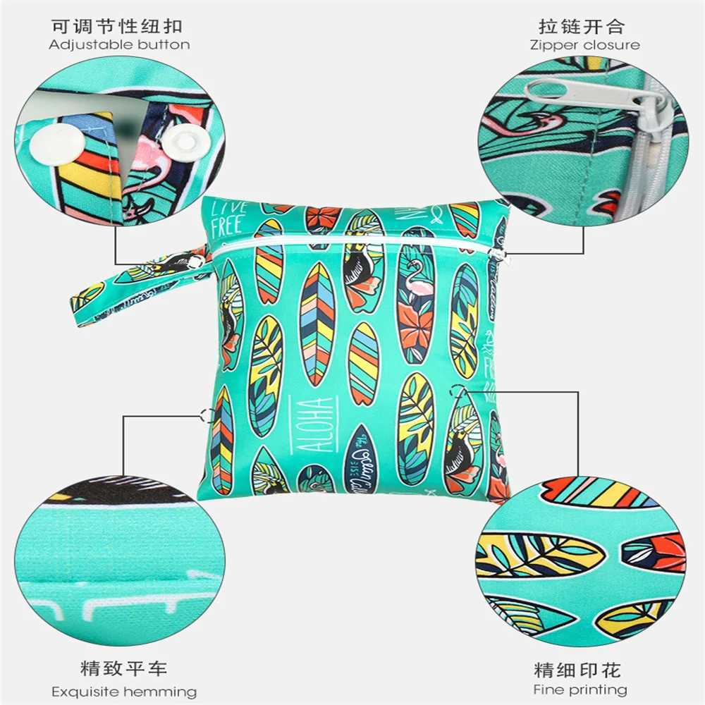 20 * 25cm small single bag mother waterproof urine bag baby supplies wet garbage bag sanitary pad PUL printed storage bag W240812