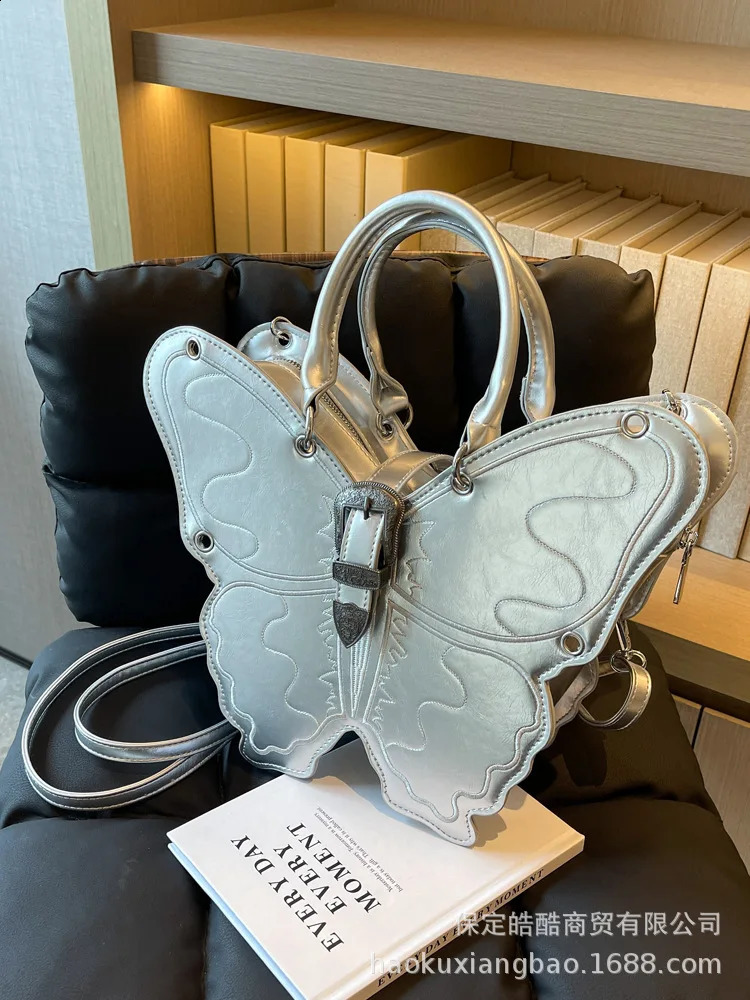 Butterfly Backpack For Women Fashion Cool Embroidered Shoulder Bag Students Large Capacity Portable Tote Bag 240812