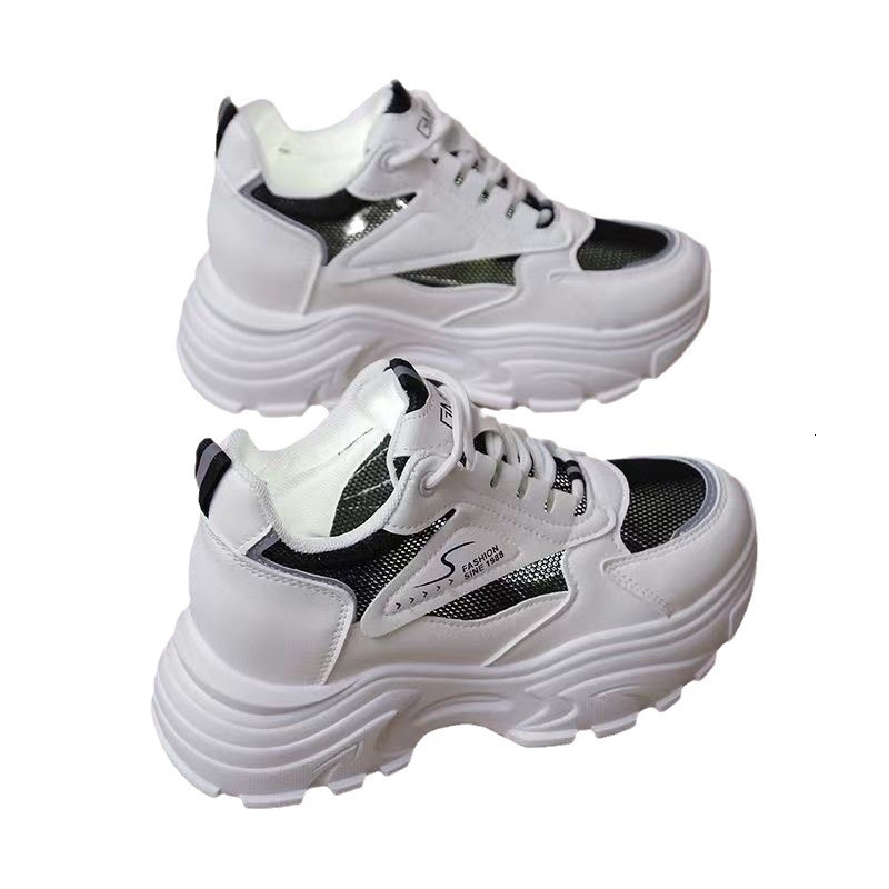 Ddmysports White For Women In Spring Summer Mesh Breathable New S Shoes Versatile Thick Soled Sports And Leisure Board Ins Outdoor Shoes