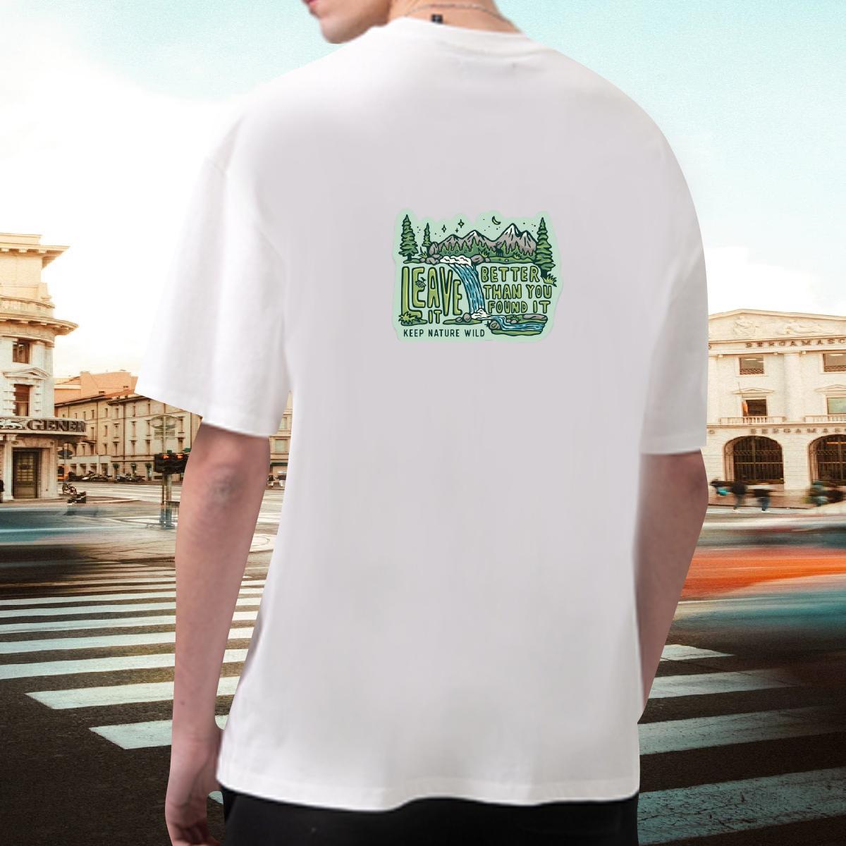 2024 Mens T Shirts mountains Tshirts 230g 100% Cotton Casual Popular Anime Print O-Neck Short Sleeve Men Tshirts