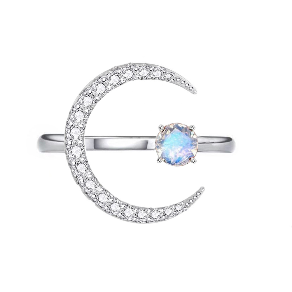 Sterg Sier Colorful Zircon CZ Dia Wedding Rings for Women - Adjustable Open Ring