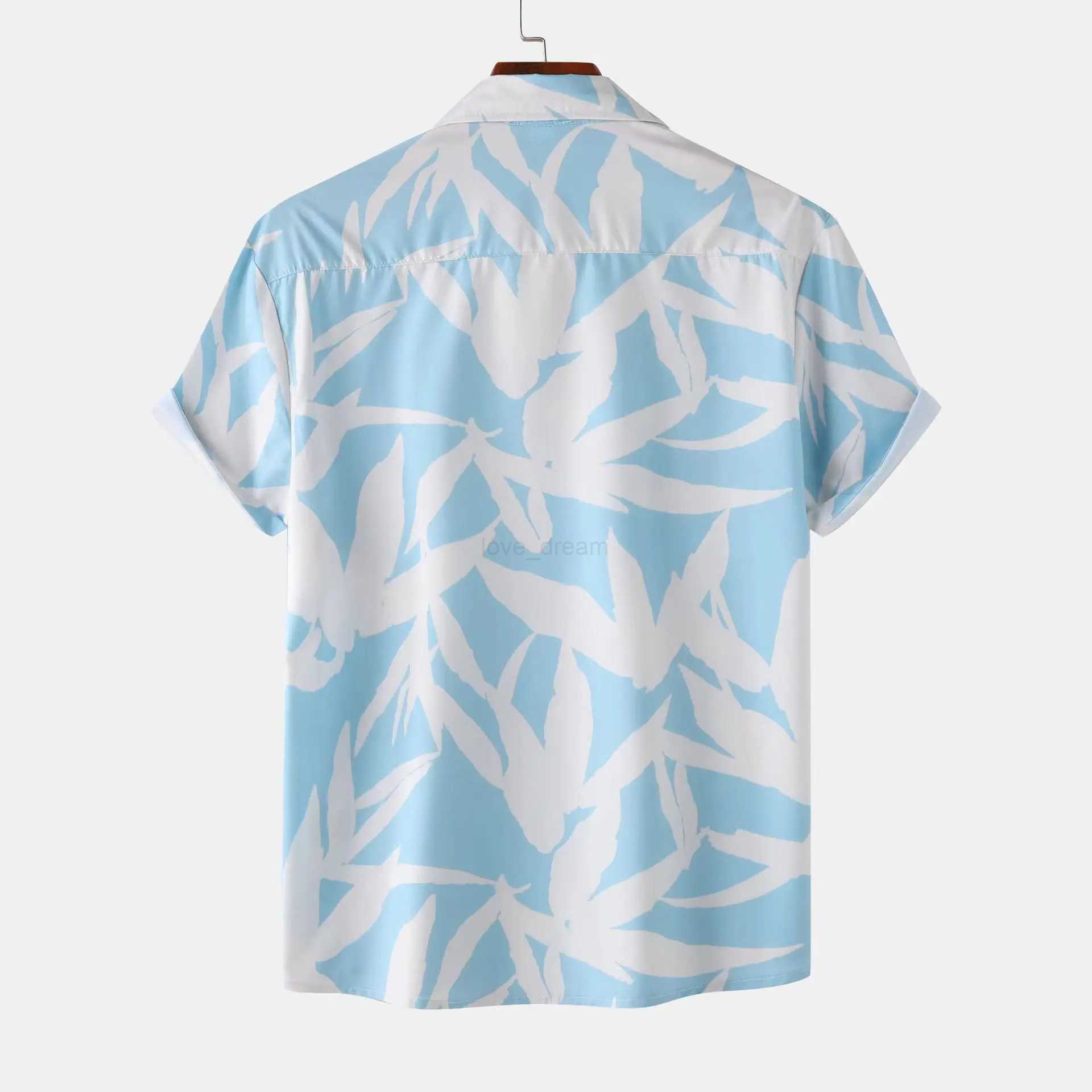 Tikis popular European mens floral design with European and American style short sleeved beach vacation shirt mens HawaiianXJ240812