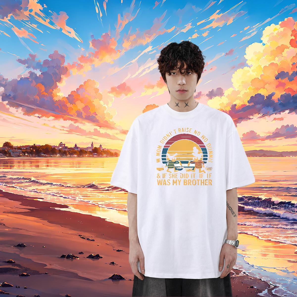 Fashion Designer T Shirt For Man letter Tops Shirt 100% Cotton 230g Daily Wear Popular Cartoon Print Breathable Short Sleeve Tshirts