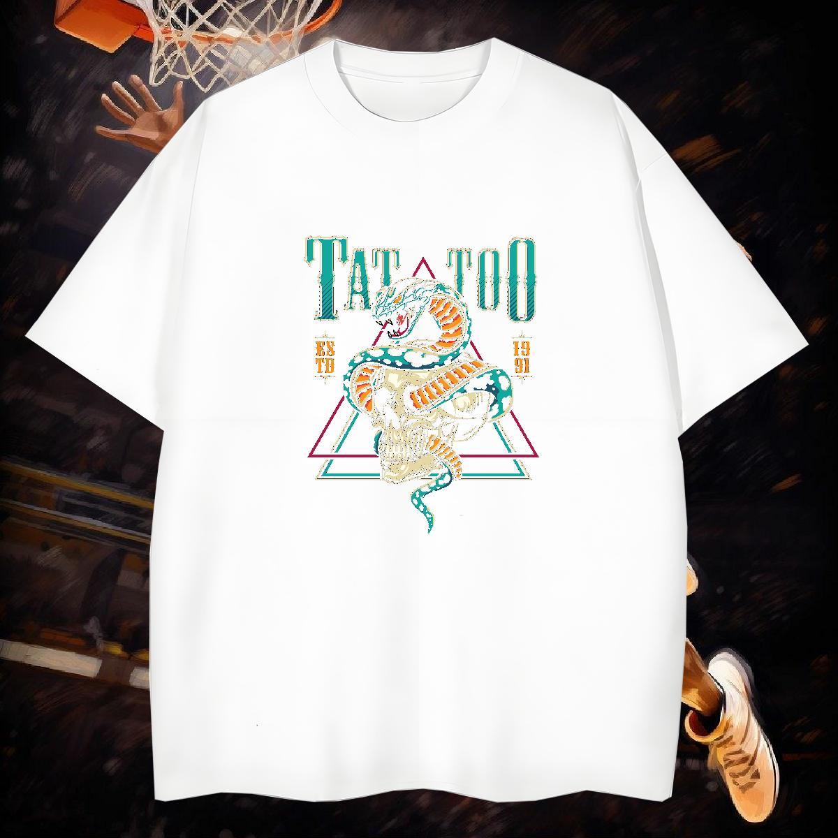 Custom T shirt skull Top Tees 100% Cotton 230g Street Wear Unisex Oversized 3XL 4XL Pure Cotton Tshirts