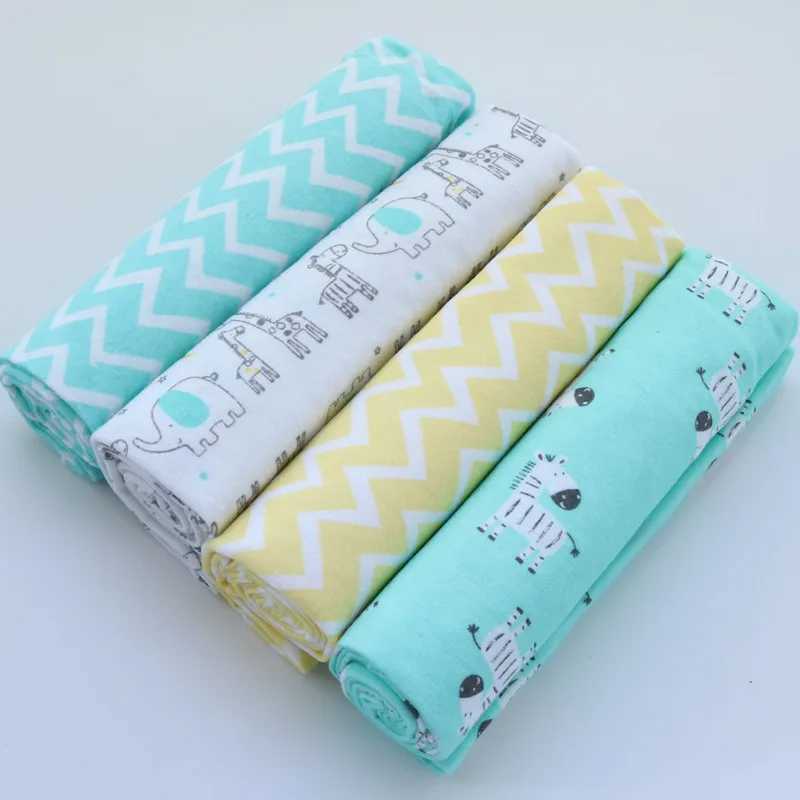 4 pieces/pack of 100% pure cotton flannel diapers Supersoft receiving baby blankets newborn packaging printing baby bedding 76x76cm blankets SwaddleW2