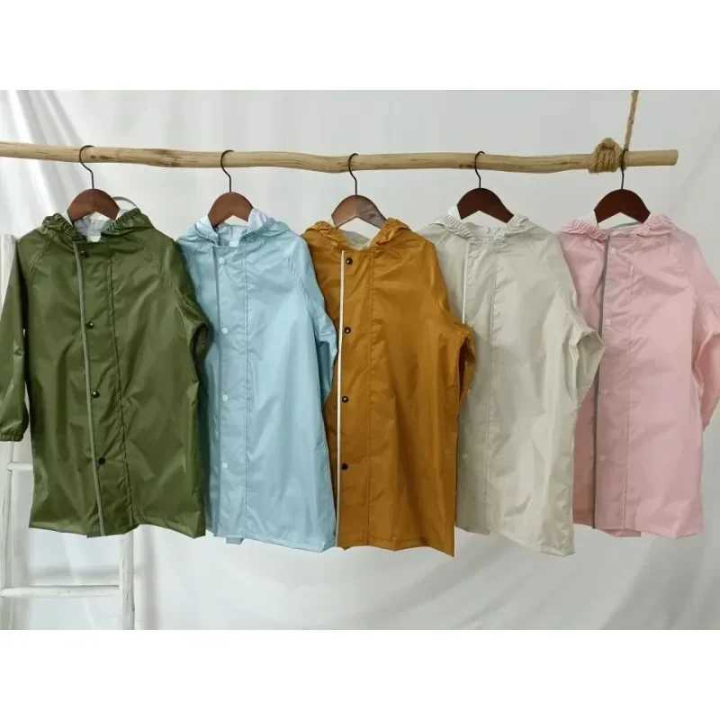 90-160cm Waterproof Rain Coat Cover For Big Children Raincoat Poncho Jacket Hiking Rainwear Chubasqueros Schoolbag Positive Y240810