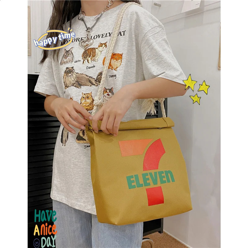 Fashion Cartoon Shoulder Bag Casual Student Funny Schoolbag Nylon Backpack Large Capacity Crossbody Bag Creative Fun Handbag 240812