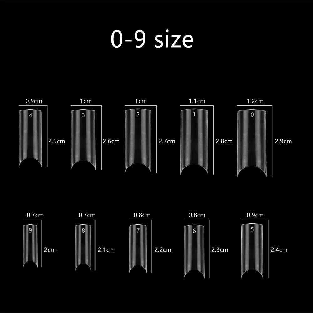 100 pieces of multi size fake tip press transparent full cover fake nail extension manual tool W240810