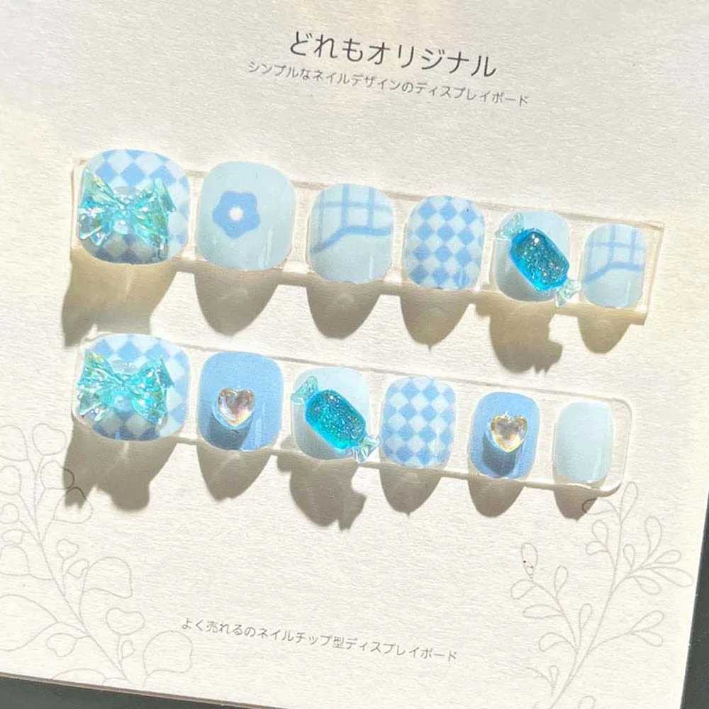 Rabbit Childrens False Nail Flower Full Set Nail Art Tips Childrens False Nail Extension Nail Supplies Bear Childrens Cartoon False Nail W240810