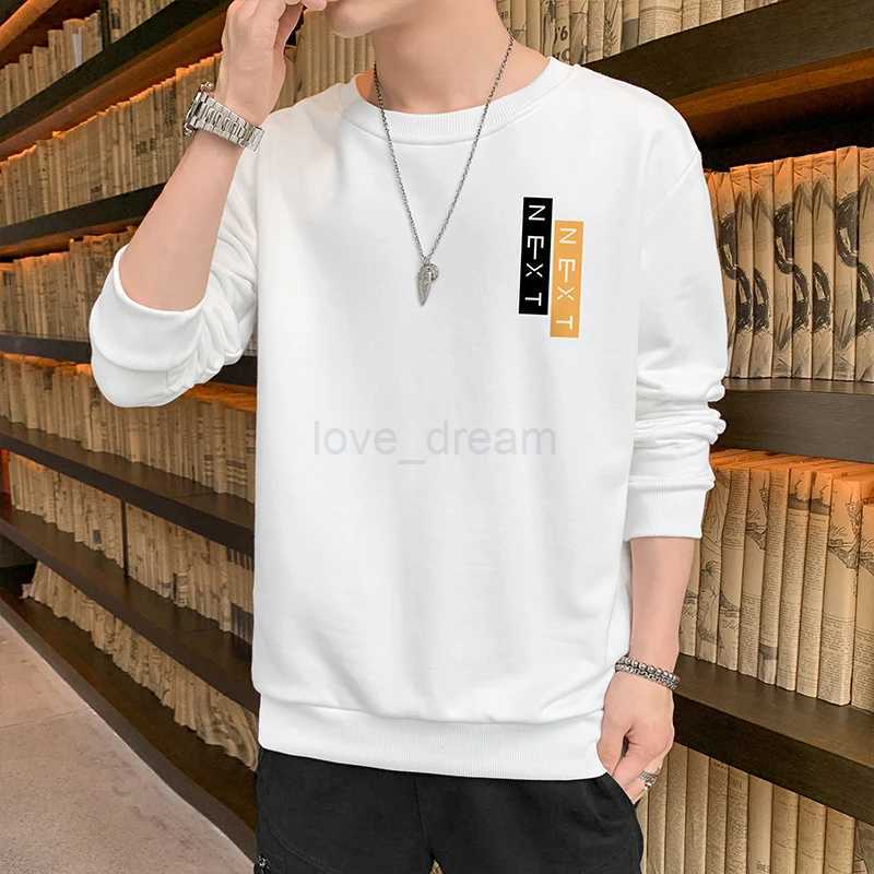 New Autumn and Spring Long sleeved T-shirt for Mens Sweater Underlay Shirt for Mens Round Neck Pullover Sweater for MenXJ240812