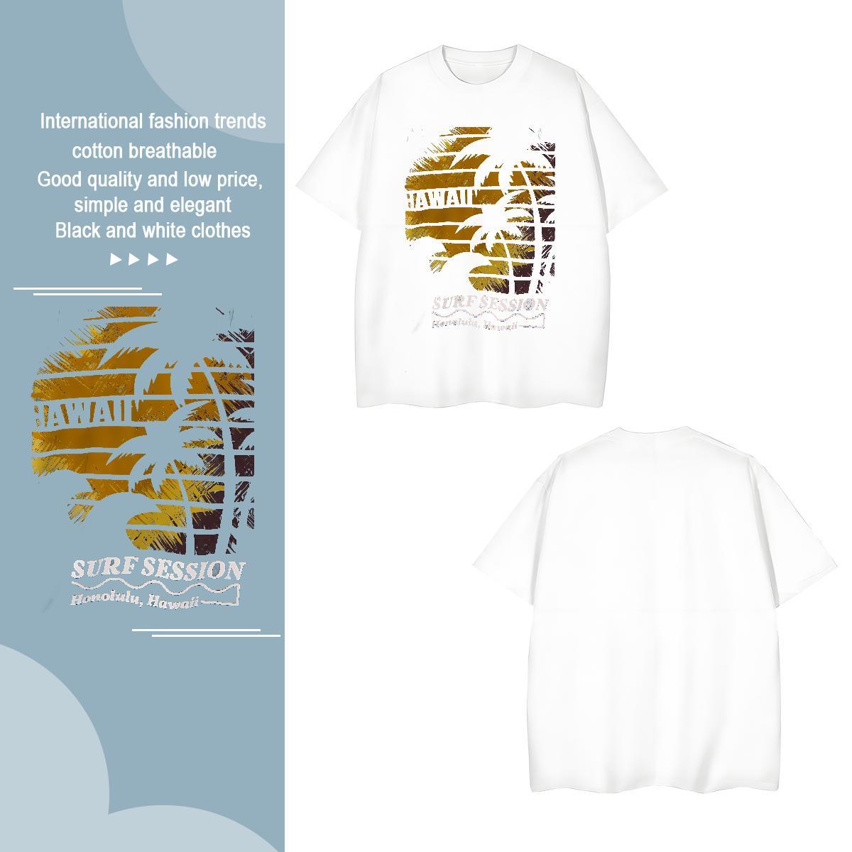 Loose Fit Men Tees tree 100% Cotton 230g Daily Wear Crew Neck T Shirts Men Cartoon Print New Arrival Tee Shirt