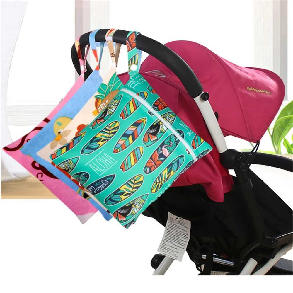 20 * 25cm small single bag mother waterproof urine bag baby supplies wet garbage bag sanitary pad PUL printed storage bag W240812