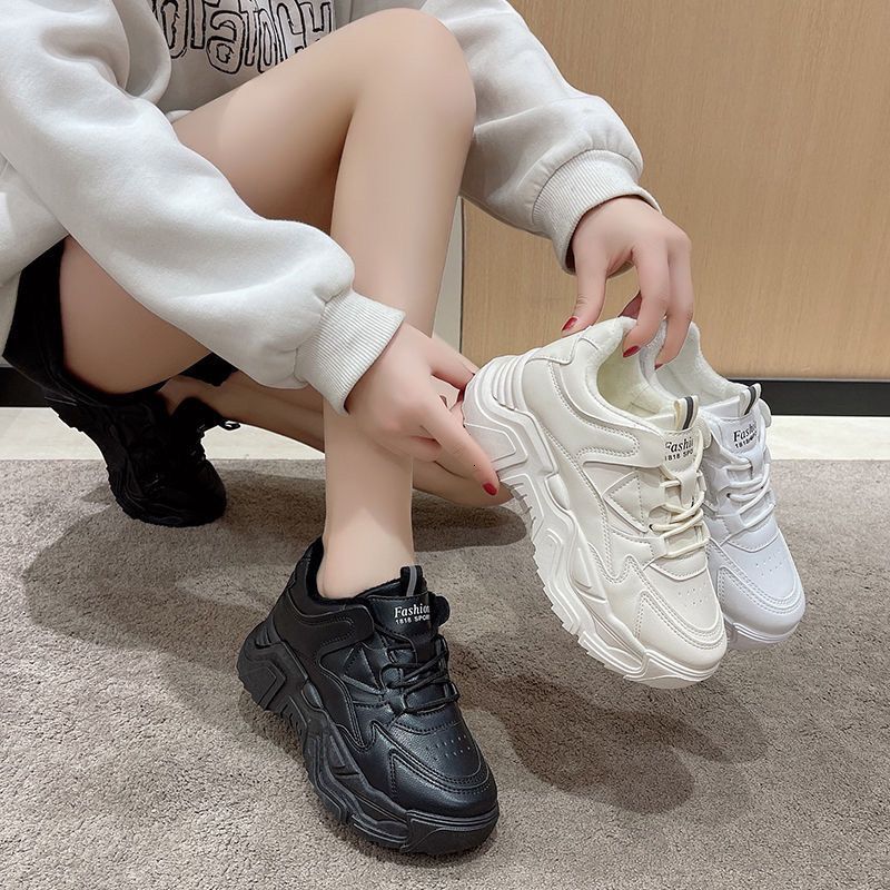 Ddmysports Dad S Thick Sole Spring New Korean Version Casual Versatile Sponge Cake Student Women White Sports Shoes Outdoor Shoes