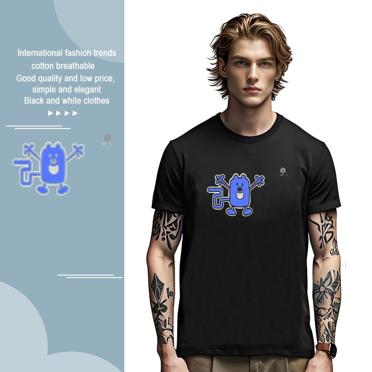 Designer 230g 100% Cotton Men T Shirts funny Home Outdoor Couples T Shirts Clothes Breathable Crew Neck Comfortable Cartoon Printing L-4XL