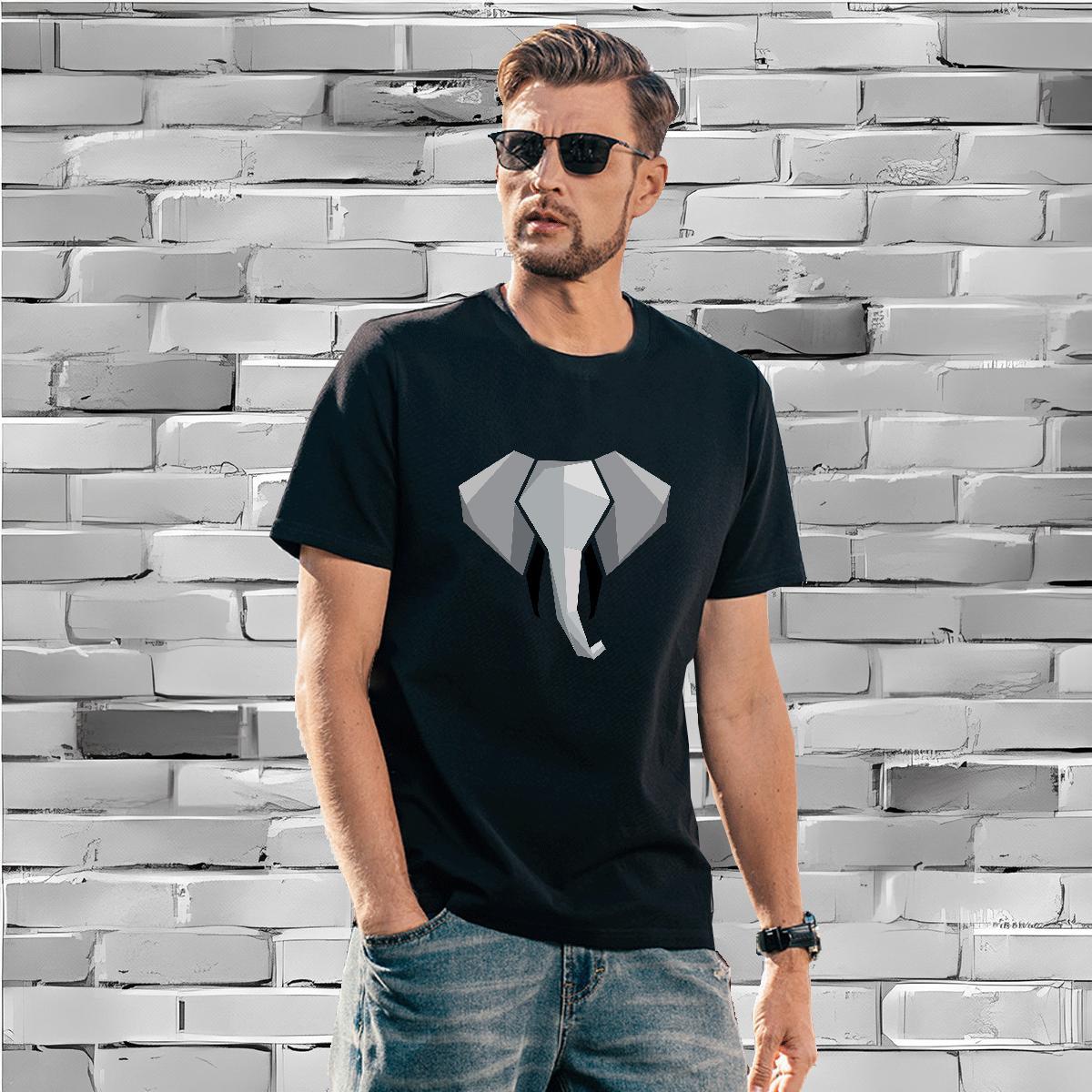 Wholesale Men T Shirts Elephant O-Neck Short Sleeve Anime Printing Street Custom Cartoon 230g Cotton Mens Tshirts New Designer Tee Shirt