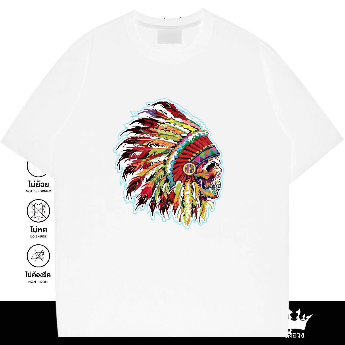 Designer T-Shirts for Men skull Clothes 230g Pure Cotton Casual Daily Wear Comfortable Plus Size Cartoon Breathable Short Sleeve Tshirts