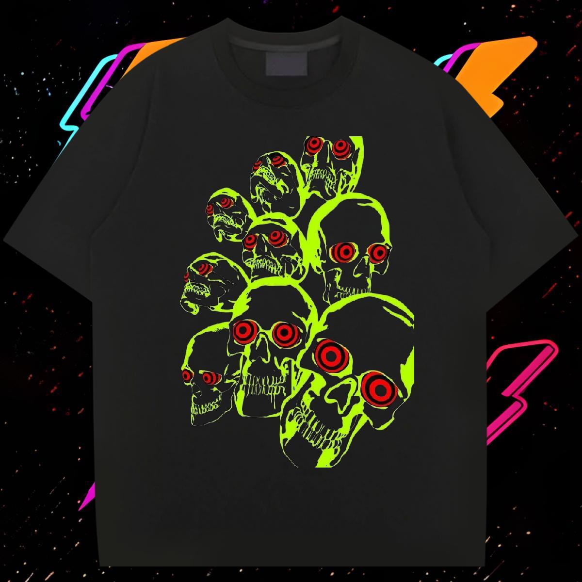 Fashion Designer T Shirts Men skull Wear 230g 100% Cotton Outdoor Popular Floral Print Crew Neck Breathable Men Clothes T-Shirt