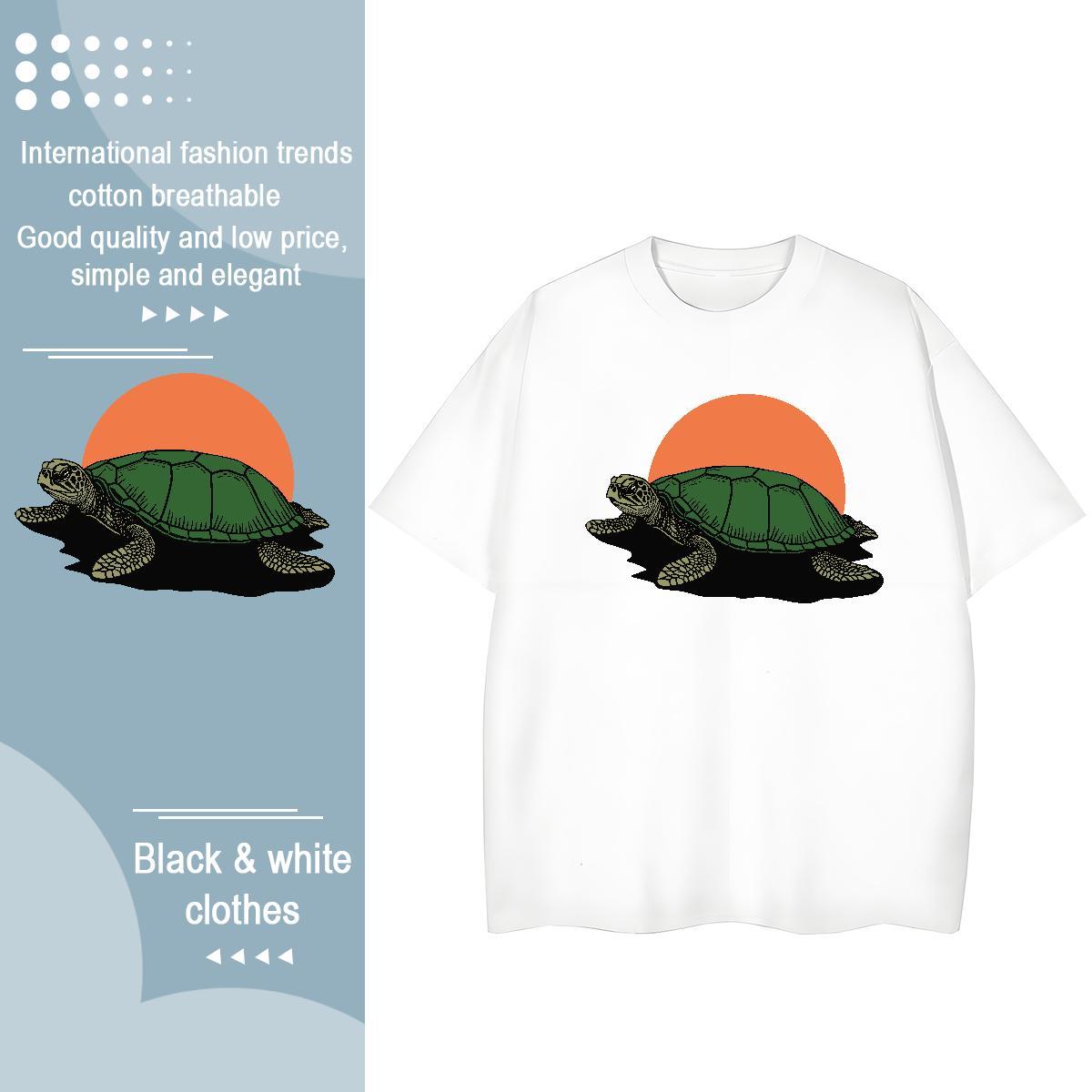 Cool Design T shirt tortoise Breathable Short Sleeve Daily Wear Plus Size Cartoon 230g 100% Cotton Mens Tshirts Designer Tee Shirt