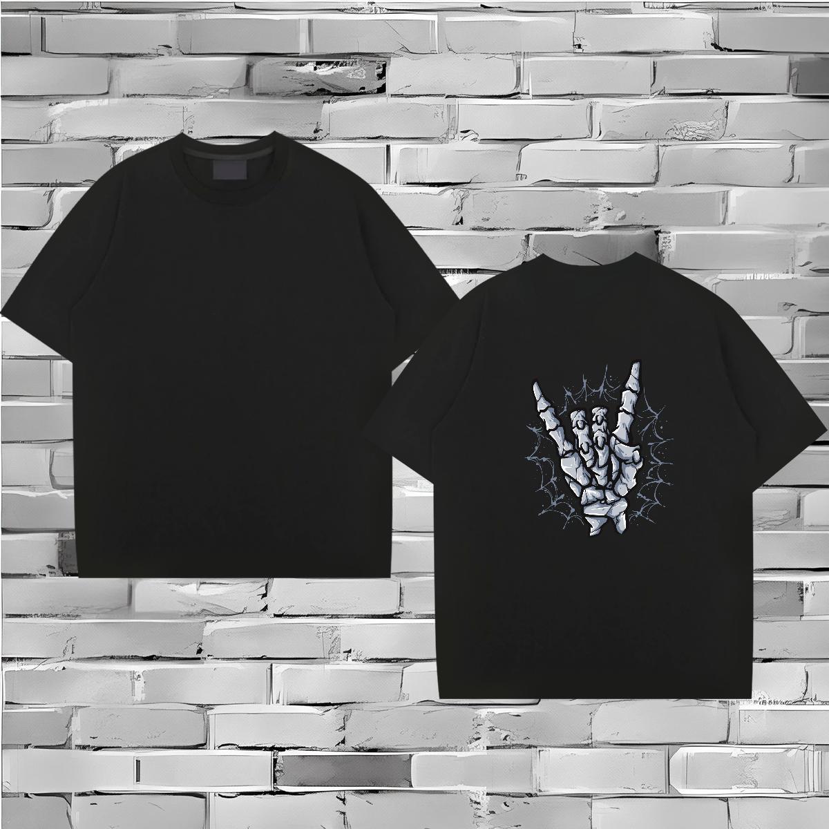 Stylist Mens T Shirts skull Clothings 230g Cotton Anime Printing Street Classic Skull Breathable Soft Tshirts