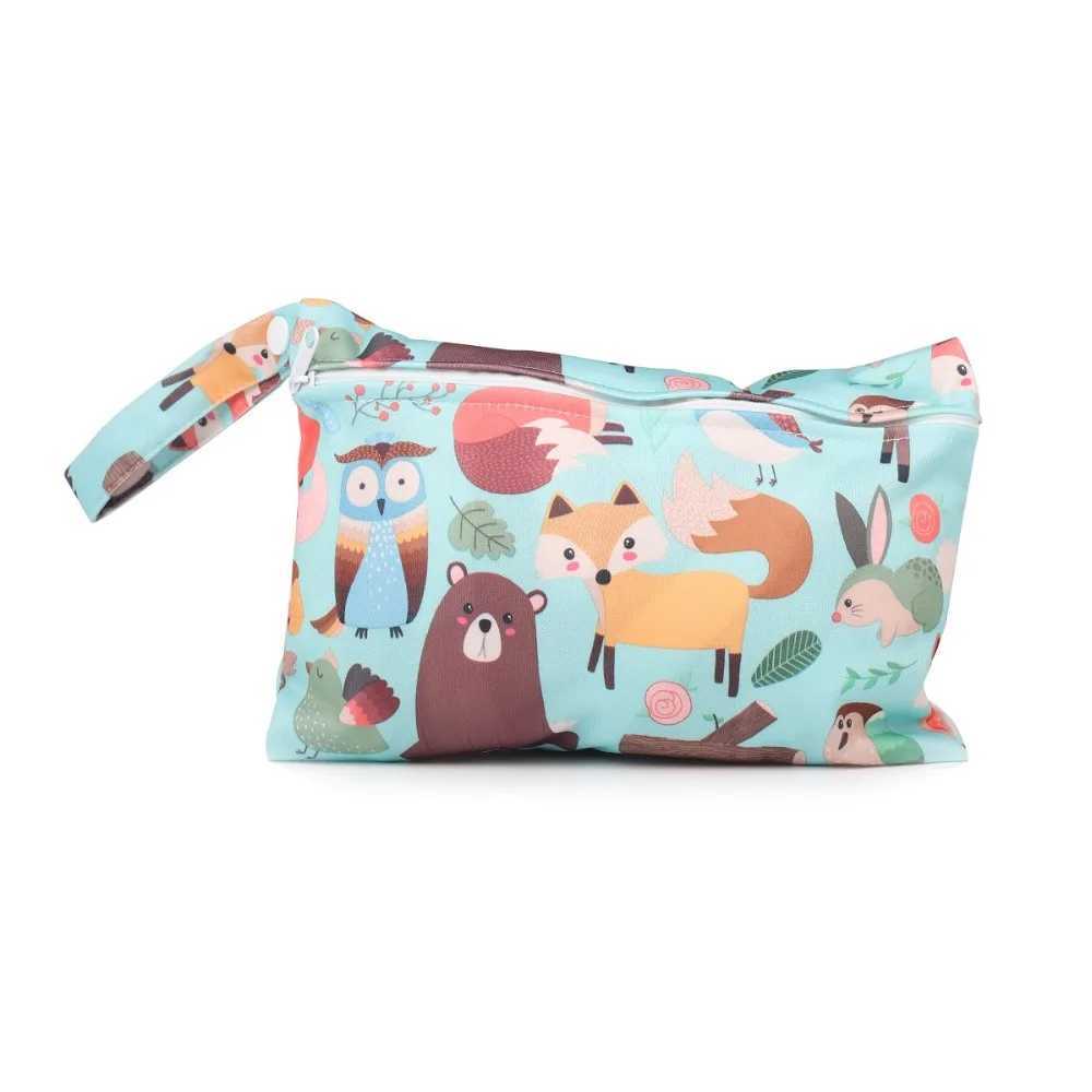 35 new pattern sizes 15 * 22.5CM washable and reusable cloth diaper small bag waterproof swimming sports travel handbag W240812